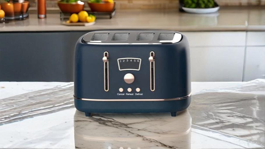 4 slice long slot toaster 6 browning levels with cancel defrost reheat functions dark blue TO 0401 - homemagics.com 4 slice long slot toaster 6 browning levels with cancel defrost reheat functions dark blue TO 0401 - homemagics.com